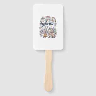 Unicorn Campfire Unicorn Premium Vector Sticker an Hand Fan