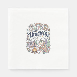 Unicorn Campfire Unicorn Premium Vector Sticker an Napkin