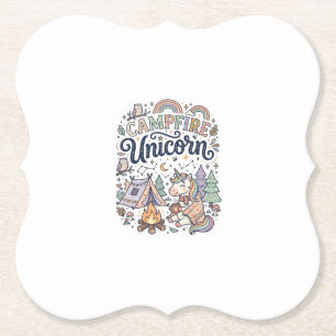 Unicorn Campfire Unicorn Premium Vector Sticker an Paper Coaster
