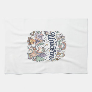 Unicorn Campfire Unicorn Premium Vector Sticker an Tea Towel