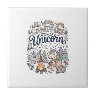 Unicorn Campfire Unicorn Premium Vector Sticker an Tile