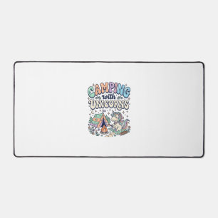Unicorn Camping with Unicorns Kawaii Sticker and S Desk Mat