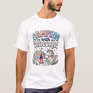 Unicorn Camping with Unicorns Kawaii Sticker and S T-Shirt