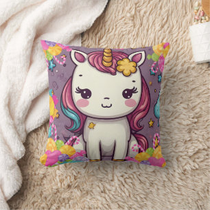 Unicorn Candy Print Cushion