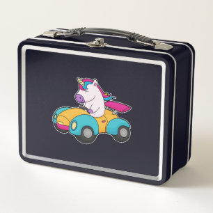 Unicorn Car Metal Lunch Box