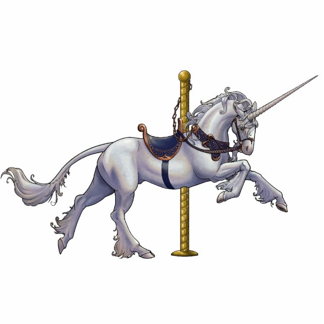 Unicorn Carousel Cutout/Pin Standing Photo Sculpture (Front)