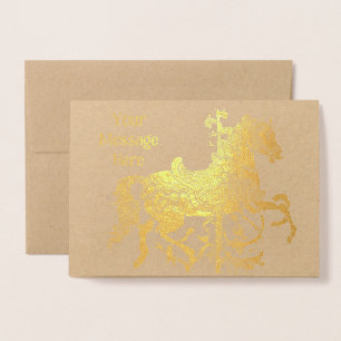 Unicorn Carousel Horse Foil Card
