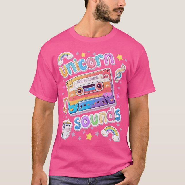 Unicorn Cassette Collage Mens T-Shirt (Front)