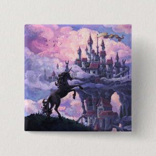 Unicorn Castle 15 Cm Square Badge