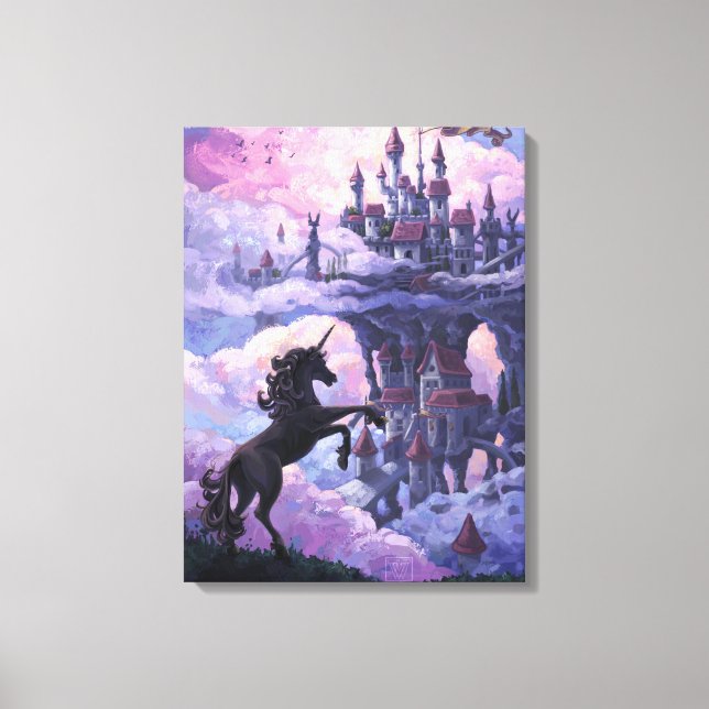 Unicorn Castle Art Canvas Print (Front)