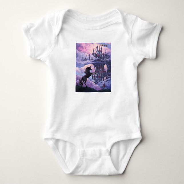 Unicorn Castle Baby Bodysuit (Front)