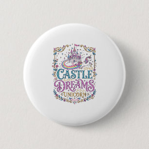 Unicorn Castle Dreams Unicorn White Background Pri 6 Cm Round Badge