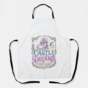 Unicorn Castle Dreams Unicorn White Background Pri Apron