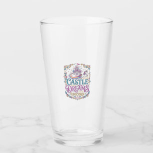 Unicorn Castle Dreams Unicorn White Background Pri Glass
