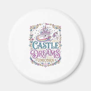 Unicorn Castle Dreams Unicorn White Background Pri Magnet
