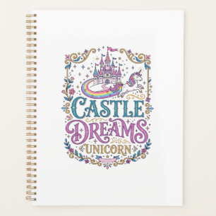 Unicorn Castle Dreams Unicorn White Background Pri Planner