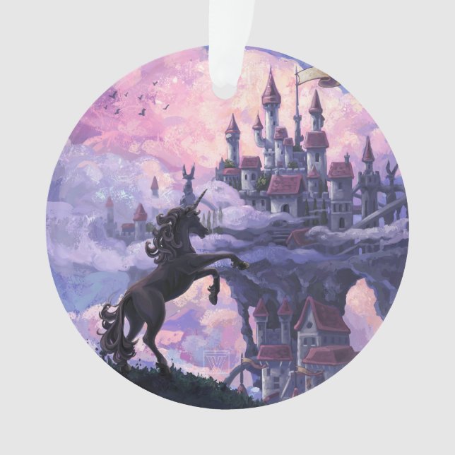 Unicorn Castle Ornament (Front)