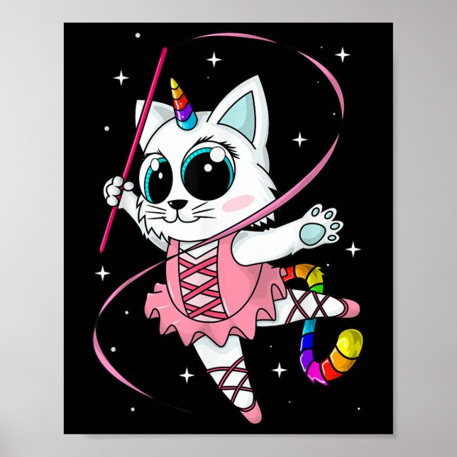 Unicorn Cat Cati Corn Kittycorn Cute Kitty Rainbow Poster (Front)