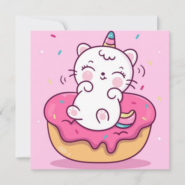 Unicorn Cat Holiday Card (Front)