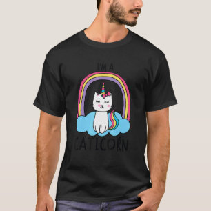 Unicorn Cat I'm a Caticorn Girl Unicorn Rainbow Lo T-Shirt
