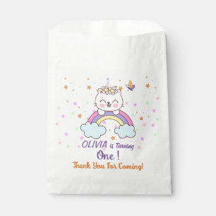 Unicorn Cat Rainbow Pastel Stars 1st Birthday  Favour Bags