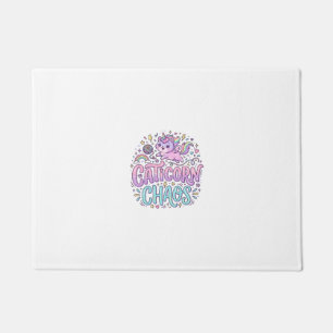 Unicorn Caticorn Chaos Cute Pastel Product Graphic Doormat