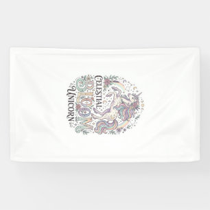 Unicorn Celestial Bloom Unicorn Premium Vector Typ Banner
