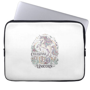 Unicorn Celestial Bloom Unicorn Premium Vector Typ Laptop Sleeve
