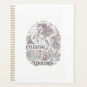 Unicorn Celestial Bloom Unicorn Premium Vector Typ Planner