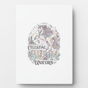 Unicorn Celestial Bloom Unicorn Premium Vector Typ Plaque