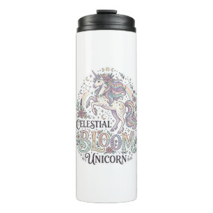 Unicorn Celestial Bloom Unicorn Premium Vector Typ Thermal Tumbler