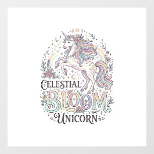 Unicorn Celestial Bloom Unicorn Premium Vector Typ Window Cling