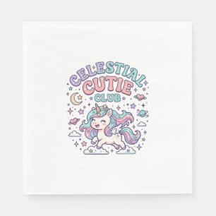 Unicorn Celestial Cutie Club Retro Style Product G Napkin