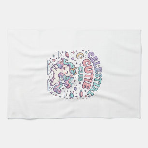 Unicorn Celestial Cutie Club Retro Style Product G Tea Towel