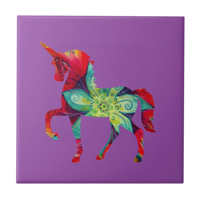Unicorn Ceramic Photo Tile (Front)