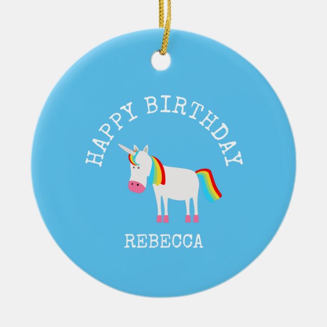 Unicorn Ceramic Tree Decoration (Front)
