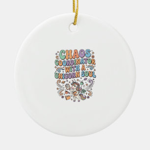 Unicorn Chaos Coordinator with a Unicorn Soul Kawa Ceramic Tree Decoration