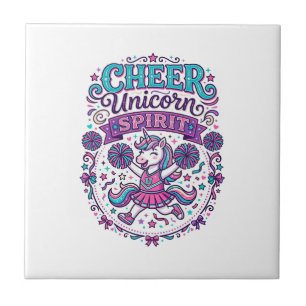 Unicorn Cheer Unicorn Spirit Colourful POD Artwork Tile