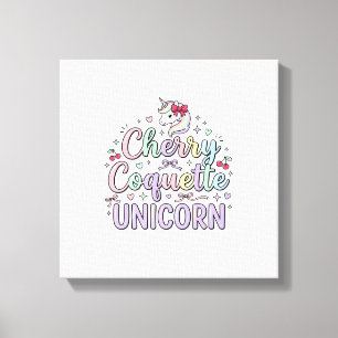 Unicorn Cherry Coquette Unicorn Original Zazzle De Canvas Print