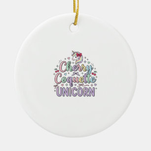 Unicorn Cherry Coquette Unicorn Original Zazzle De Ceramic Tree Decoration