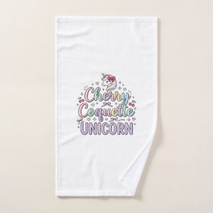 Unicorn Cherry Coquette Unicorn Original Zazzle De Hand Towel