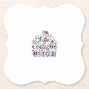 Unicorn Cherry Coquette Unicorn Original Zazzle De Paper Coaster