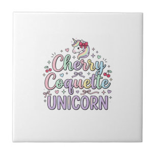 Unicorn Cherry Coquette Unicorn Original Zazzle De Tile