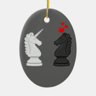 Unicorn Chess Knight Ceramic Tree Decoration