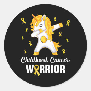 Unicorn Childhood Cancer Warrior In September We W Classic Round Sticker
