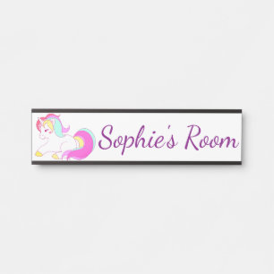 Unicorn Childrens Bedroom Door Name Plaque Sign