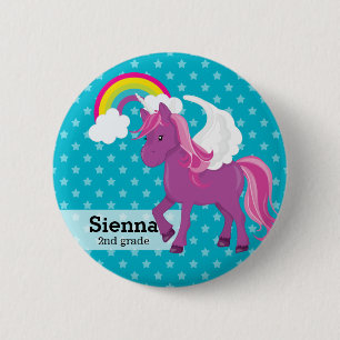 Unicorn * Choose your background colour 6 Cm Round Badge