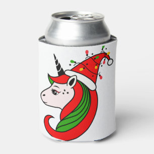 unicorn christmas  can cooler