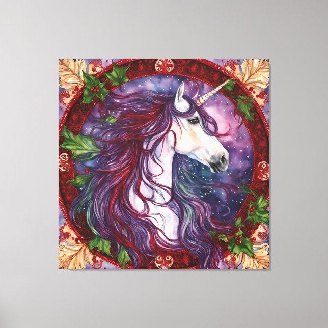Unicorn Christmas Canvas Print (Front)