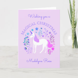 Unicorn Christmas Holiday Personalised Purple